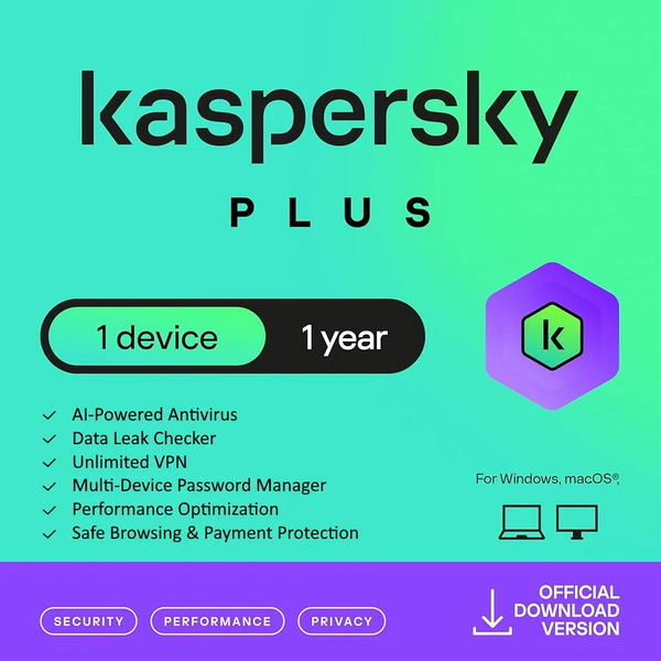 Kaspersky Plus 1 An 1PC Kaspersky